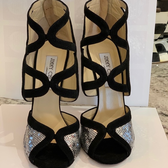 Jimmy choo temptress black suede shoes bling! - Picture 2 of 9